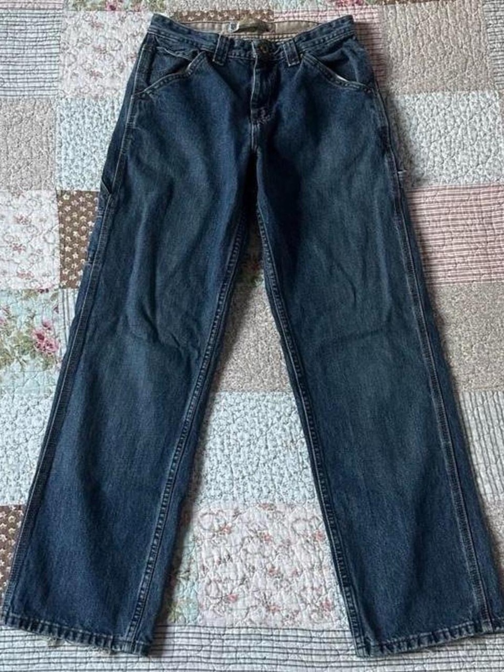 Lee mid-rise dark-wash carpenter jeans
